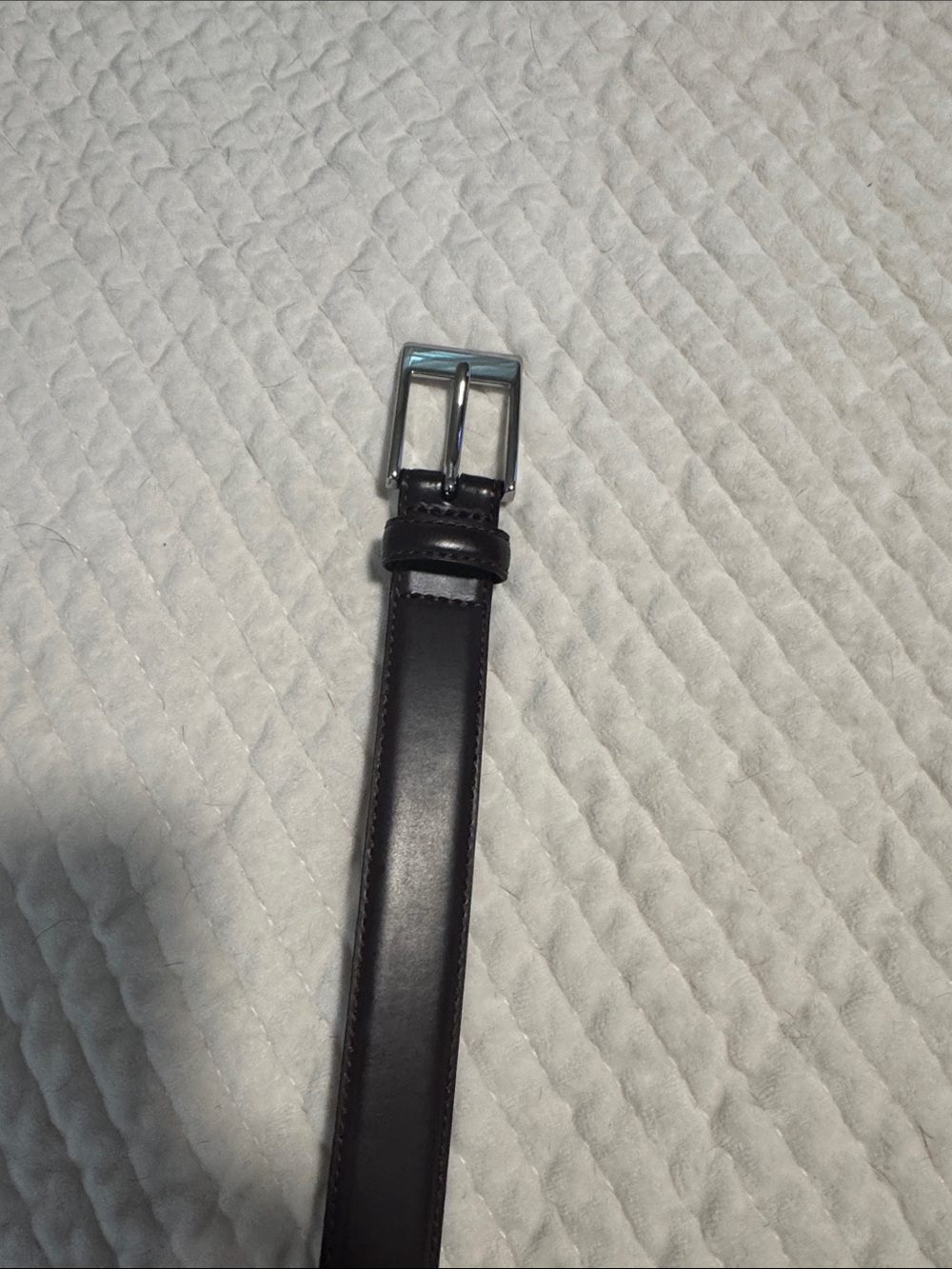 Brooks Brothers Black Leather Kids Belt with Silver Buckle